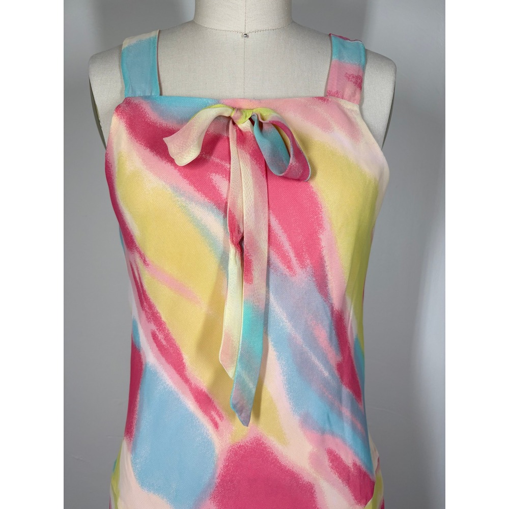Vintage Y2K Hype Tissue Dress Small Abstract Watercolor Whimsygoth Fairycore - Picture 3 of 12
